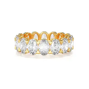TEWIKY 14K Gold-Plated Number 7 Oval Cubic Zirconia Ring Elegant Design Perfect for Valentine's Day Special Occasions