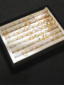 Elegant Faux Pearl Butterfly Heart Rings Set, 24-68pcs Fashion Stacking Jewelry for Women, Stackable Rings, Perfect Gift for All Occasions