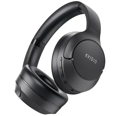 KVIDIO Over-Ear Bluetooth Wireless Noise Cancelling Headphones, Active Noise Cancellation, Hi-Res Audio, 100-Hour Battery, Folding Lightweight Portable Design, Built-In Mic for Calls, iOS/PC/Android Compatible, Gifts for Him Boyfriend Birthday Gift