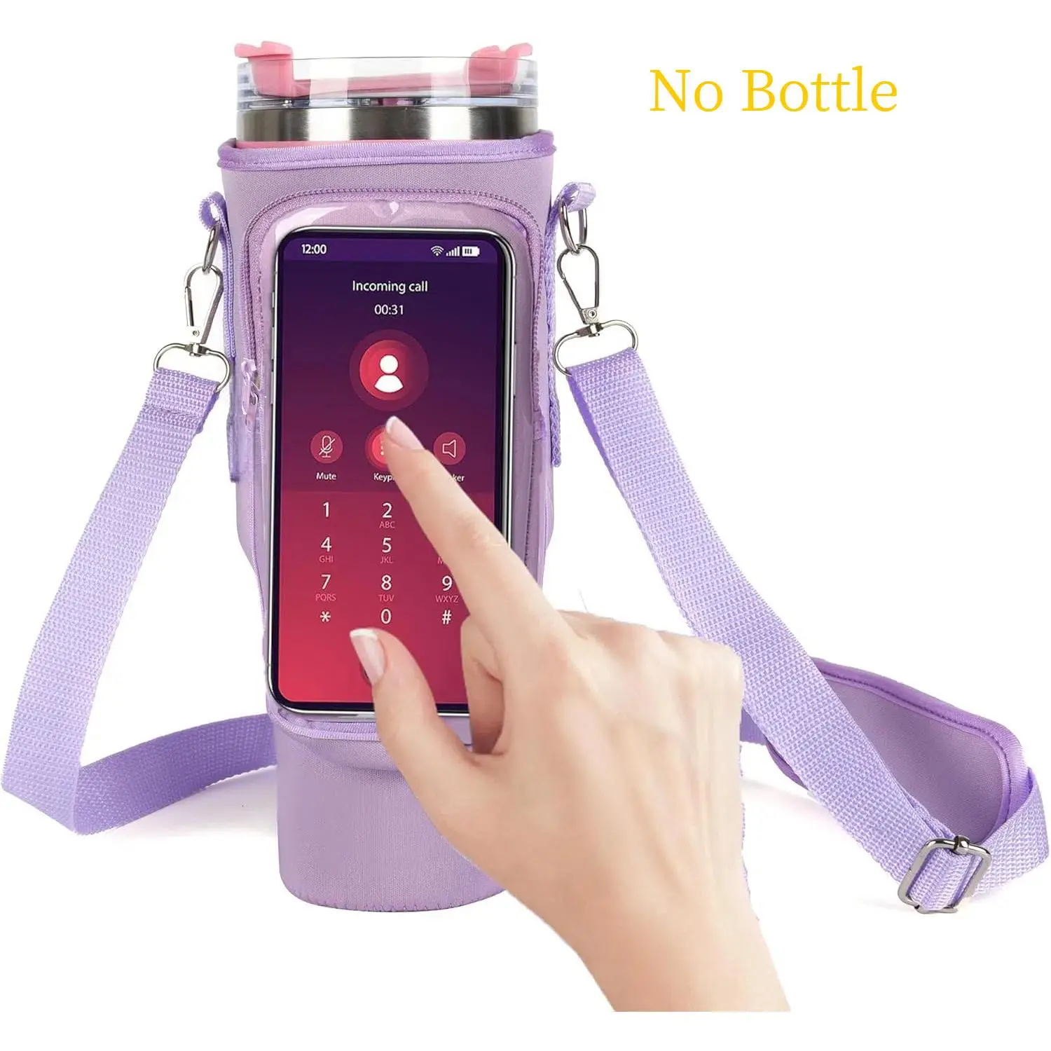 Water Bottle Storage Bag, Portable Water Bottle Carrier with Adjustable Shoulder Strap, Cup Cover without Bottle for Outdoor Hiking, Sweet Romantic Gi