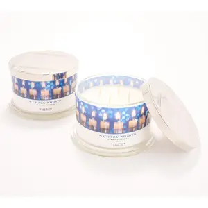 QVC HomeWorx by Slatkin + Co. Scented Vanilla Glass Candles, 2-Pack of 18-oz Crazy Nights Candles for Home Decor, Ideal Gift