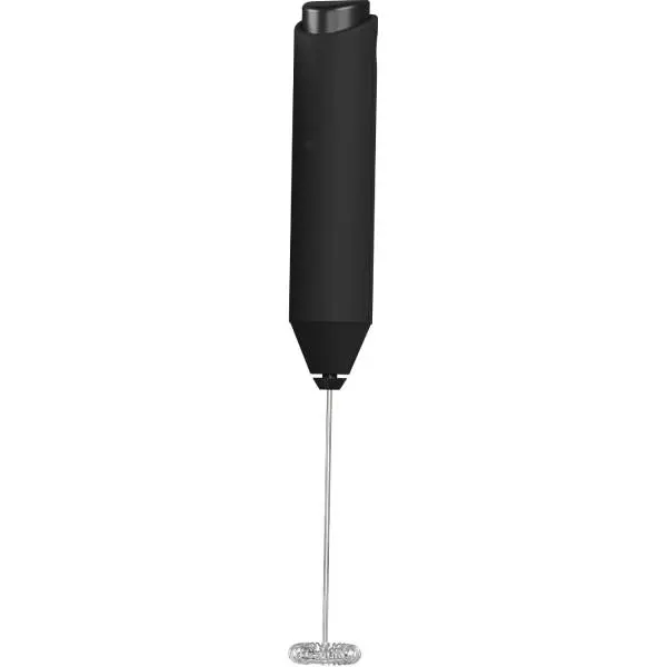 Electric Milk Frother Handheld, Powerful Milk Frother Wand, Battery Operated Foam Maker with Stainless Steel Whisk, Coffee Frother for Coffee, Latte, Cappuccino, Matcha & Hot Chocolate, Mini Drink Mixer, Black