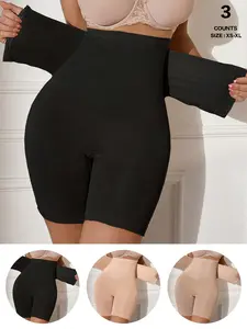 High Waist Seamless Abdomen Control Slimming Shorts With Front Hook Closure