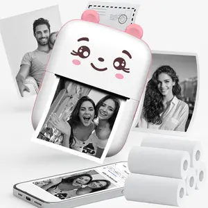 Sticker Printer - Mini Portable Thermal Printer Inkless Sticker Machine,Printer set,Instant Printing in Label Machine Pocket,Portable Thermal Printer,Used for Notes,Photos,Student Sticker Printer Christmas Birthday and New Year Gifts, Thermal Label Maker