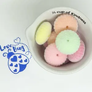 8 pcs 25mm flocked disc beads perfect for pens, wristlet keychains, or any other DIY project.