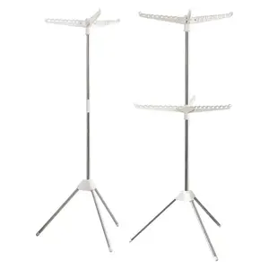 Tripod Clothes Drying Rack Stainless Steel Telescopic Laundry Drying Holder Portable Space Saving Hanger Stand For Home Tools