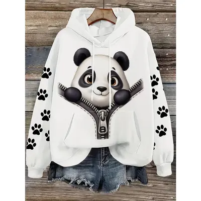 Big Hoodie White Pandas TikTok Shop