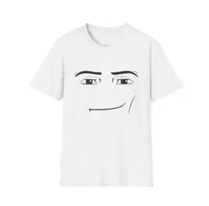 Roblox Minimalist Face Graphic T-Shirt Sarcastic Expression Tee Unisex Casual Streetwear Crewneck Short Sleeve Top For Men And Women Shortsleeve White Tshirt