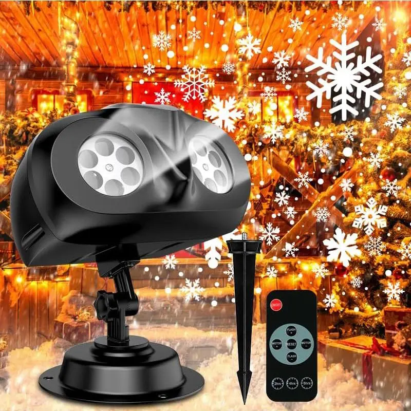 Owl Shaped Snowflake Projector Light, Waterproof LED Christmas Light Projector with Remote Control, Outdoor Decorative Light for Party, Wedding & Patio