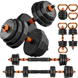 Adjustable Dumbbell Set, 44/66/88 lbs Weight Set Use as Dumbbell, Barbell, Kettlebell and Push-up Pesas Para Ejercicios en Casa, Christmas gift idea Msulti-functional Fitness Exercise Equipment for Home Gym，SummerVibes
