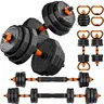 Adjustable Dumbbell Set, 44/66/88 lbs Weight Set Use as Dumbbell, Barbell, Kettlebell and Push-up Pesas Para Ejercicios en Casa, Christmas gift idea Msulti-functional Fitness Exercise Equipment for Home Gym，SummerVibes