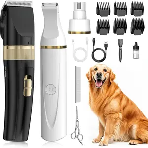 Hair Clippers for  Kit and  Paw Trimmer   for , Low Noise Rechargeable Cordless,   Supplies for Pet Cats Dogs (Black, White)
