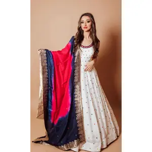 Briar White Anarkali Long Dress