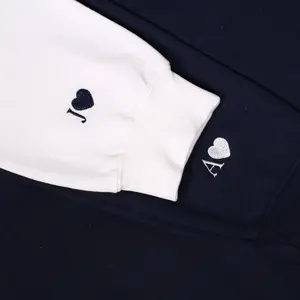 Custom Embroideried Initial Heart Sweatshirt On Sleeve, Personalized Couple Embroidery Hoodie, Matching Valentines Outfit, Anniversary Gifts