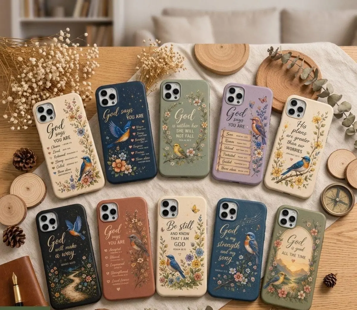 Colorful Bird Christian Phone Case, God Says You Are iPhone Case, Bible Scripture Floral Faith Protective Cover, Religious Gift for Mom
