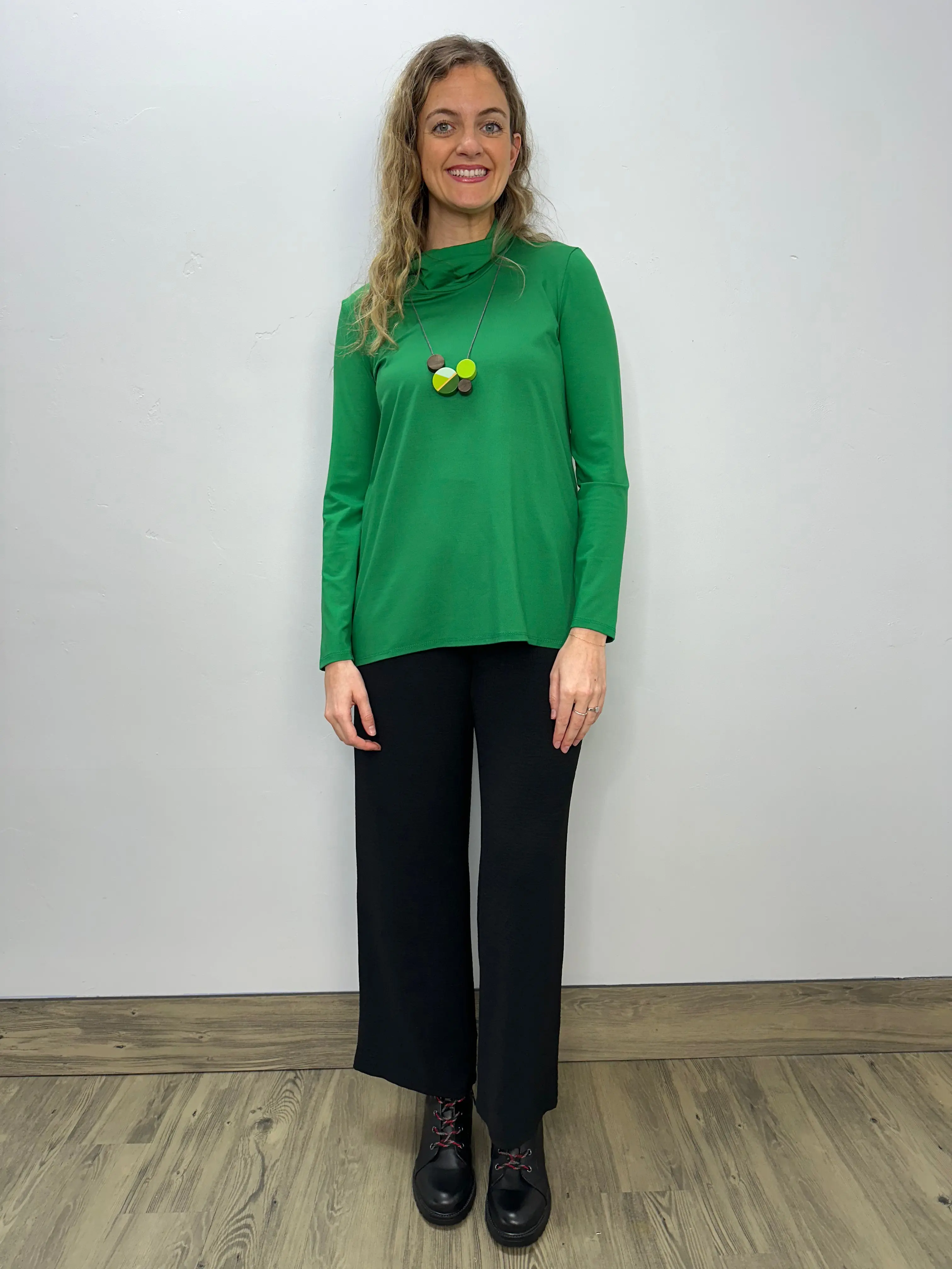Emerald Green Long Sleeve Bamboo Turtle Neck