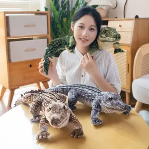 Cartoon realistic crocodile plush toy, green crocodile doll for zoos, comforting stuffed animals for boys.