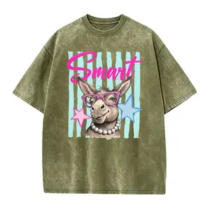 Smart Donkey T-Shirt, Funny Farm Animal Tee, Retro Summer Coastal Preppy Stripes, Girly Kid Trendy Shirt, summer vibes shirt