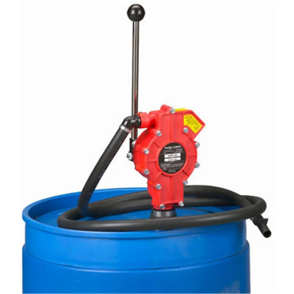 PACER HPN 2A Manual Hand Operated Drum Pump for Fuel Oil - 28 oz per Cycle, 8 ft Discharge Hose, Suction Tube, Bung Adapter Included, Manual Pump