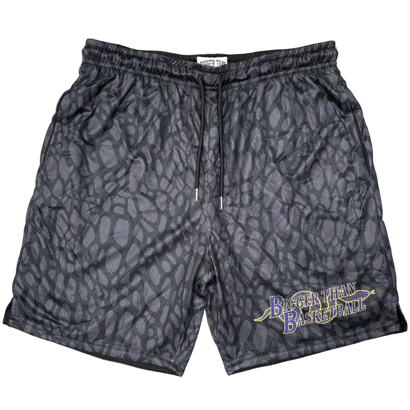Bigger Than Basketball Black Venom Shorts, Youth & Adult Athletic Mesh Shorts, Basketball Training & Lifestyle Performance Shorts