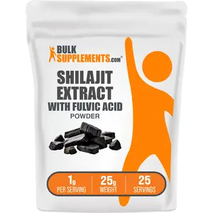 BulkSupplements - Shilajit Extract With Fulvic Acid Powder - Anti-Inflammatory - Energy Boost - 25g - 500mg per Serving