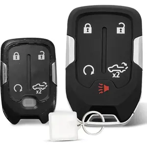 Key Fob Shell, Replacement Smart Remote Key Case Cover 5 Buttons for 2019-2024 GMC Sierra Chevy Silverado HYQ1EA HYQ1ES