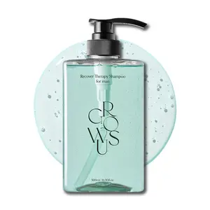 GROWUS Recover Therapy Shampoo for Men - Tea Tree & Peppermint, Scalp Sebum & Dandruff Control, Strengthening, Paraben & Sulfate Free, Anti Hair Loss, 16.9 Fl Oz / 500ml