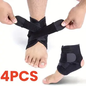 4PCS Ankle Support Brace, Breathable Adjustable Ankle Brace Wrap Strap, Sport Ankle Compression Brace Sleeves, Ankle Stabilizer for Basketball, Running