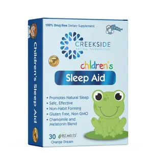 Creekside Naturals Children's Sleep Aid - 30 Orange Dream EZ-Melt Tablets - Gluten Free, Non-GMO, Melatonin & Chamomile Blend - Safe & Effective for Kids Ages 2+