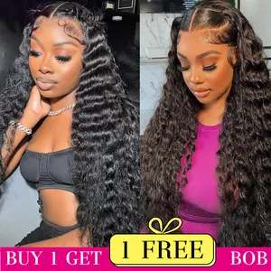 [Combo Sale 28"&22"] buy 1 get 2 wig" 13x4 Lace Front Wigs 28 Inch Human Hair Hair Pre Plucked HD Transparent Lace Frontal Human Hair Wigs 180% Density Human Hair Wig