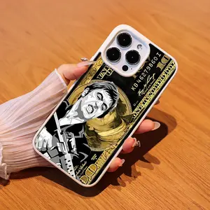 Black Gold $100 Bill & Scarface Tony Montana Illustration Compatible with iPhone 11/12/13/14/15/16/16E/Mini Series Matte Magnetic Phone Case, Strong Magnetic Adsorption & Wear - resistant and Anti - scratch Acrylic Wireless Fingerprint Cellphone, Accessor