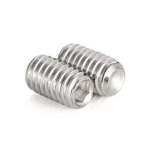 50 PCS #10-32 x 1/4" Set Screws, Internal Hex Head Allen Drive Cup Point Screws with Hex Key Wrench, 304 Stainless Steel