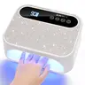168W Cordless Rechargeable UV LED Nail Lamp - Rhinestone Decor Nail Care Tool, Portable Wireless Dryer with 42 LEDs, 3 Timer Settings, Motion Sensor for Hands-Free Fast Curing, UV Gel Manicure-Pedicure Tool