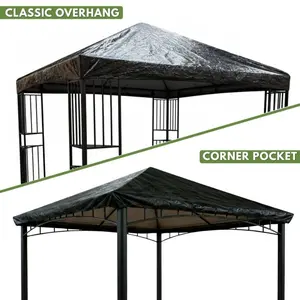 Universal Gazebo Canopy Protective Rain Cover - Black