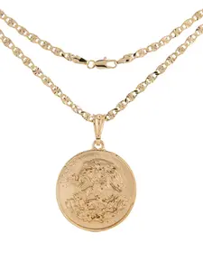 Gold-Plated Eagle Pendant with 18- or 24-Inch Chain - Available in Two Colors for Versatile Styling Necklace Set