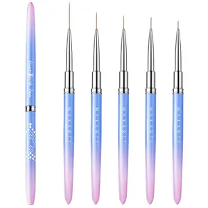 Makartt Nail Art Brushes,Liner for Nails, 5pcs, 7/9/11/15/25mm, Easy Hold, Thin Nail Art Design Brush Detail Brush for Gel Polish Nail Paintings Different Lines 3D Nail Pattern French Tips Nail Tool Durable Nail Care