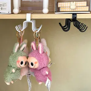 12 Hooks Storage Rack For Labubu Organizer Wall Mount Organizer Wall Hanging Plush Doll Pendant Holder Door Closet Hanger for Labubu
