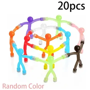 20pcs Magnetic Doll Toys, One-Piece Design Safety, Flexible Silicone Portable Toy with Strong Magnet, Car Plane Restaurant Use, Birthday Gift