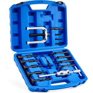 Blind Hole Collet Bearing Race and Seal Puller Extractor Kit, Slide Hammer Pilot Insert Inner Bearing Removal Tool Set, 16 Pieces