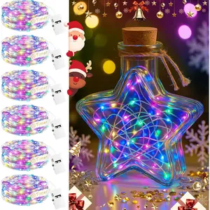 Household daily necessities 6Pack Fairy Lights with Timer, 7ft 20 LED Twinkle Light Battery Operated 3 Modes, Mini String Lights for Christmas Trees Wreath Party DIY Mason Jars Bottles Decor, Multi-Colored