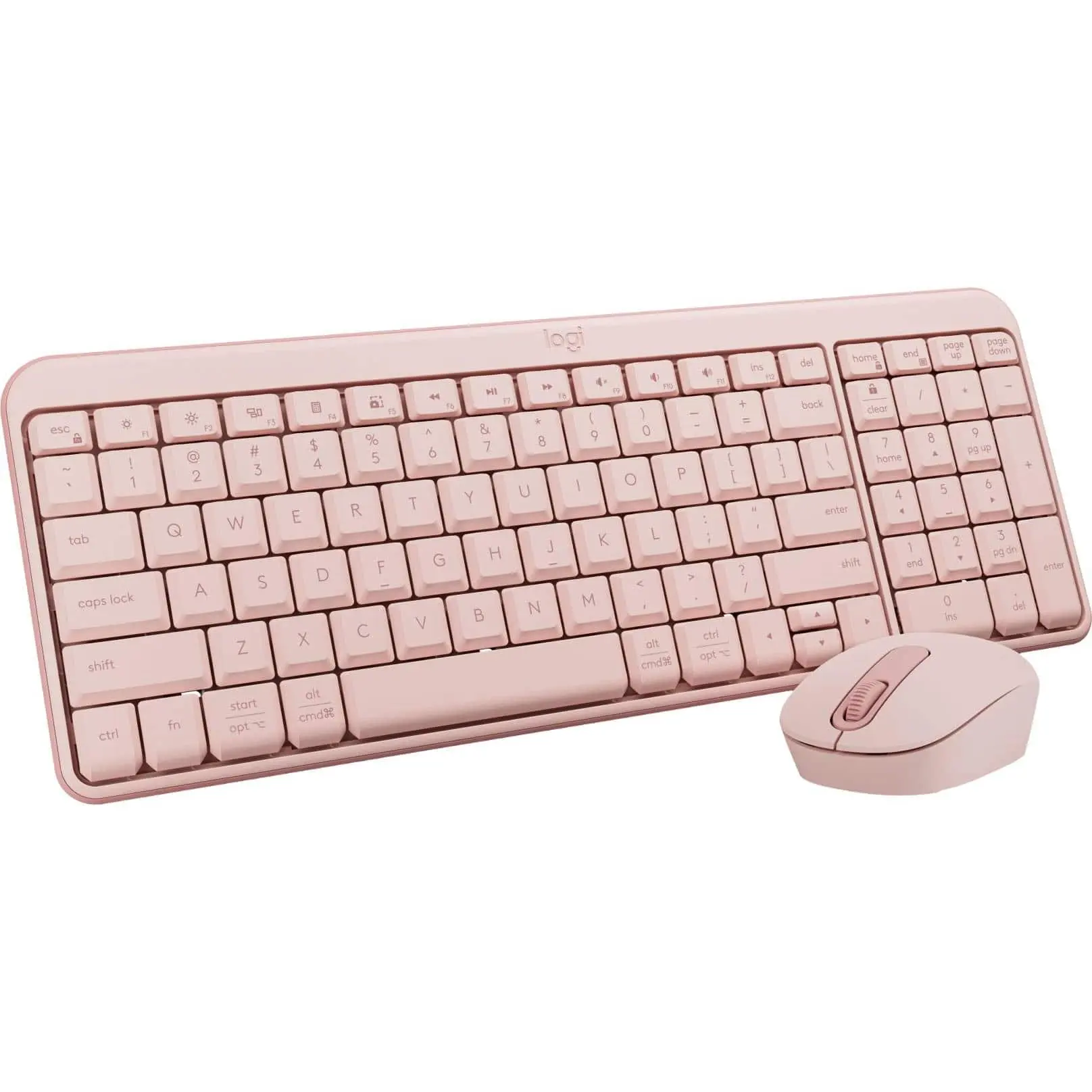Logitech - MK250 Full-size Bluetooth Wireless Keyboard and Mouse Combo for WindowsMacOS with Fast & Easy Connectivity - Rose