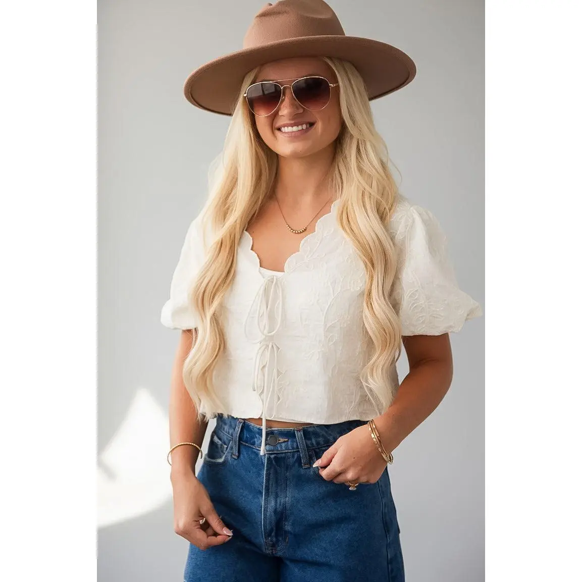 Dressed For It Floral Embroidered Blouse