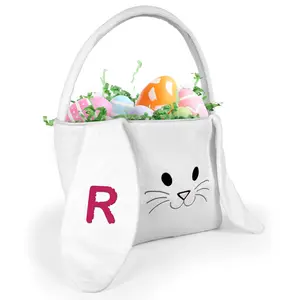 Personalized Easter Bunny Basket With Initial