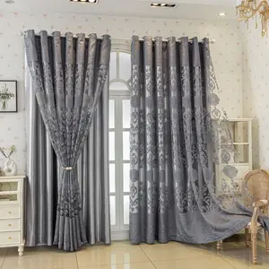 1pc European Palace Style Lace Curtain, Luxurious Embroidered Pattern, Top Ring Hanging, Suitable for Living Room, Balcony, Bedroom