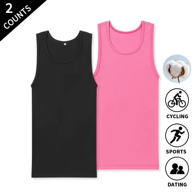 2-Pack Men’s Breathable Sleeveless Tank Tops for Hot Weather, Layering, Workout Sessions, and Everyday Casual Wear