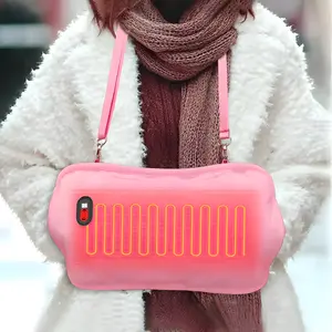 Hand Warmers Rechargeable, Portable Graphene Hand Warmer Pouch with 10000mAh Power Bank, Pink Heated Gloves with 6 Adjustment Levels, Fast Heating Hand Warmers for Aldult, Kids, Xmas Gifts