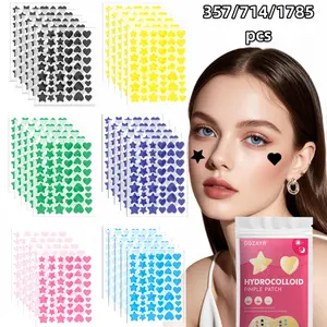357/714/1785pcs Aesthetic Star & Heart Acne Patches, Pimple Patches, Hydrocolloid Spot Covers with Salicylic Acid, Tea Tree & Calendula, Cute Invisible Patches, Multi-Size, Day & Night Use