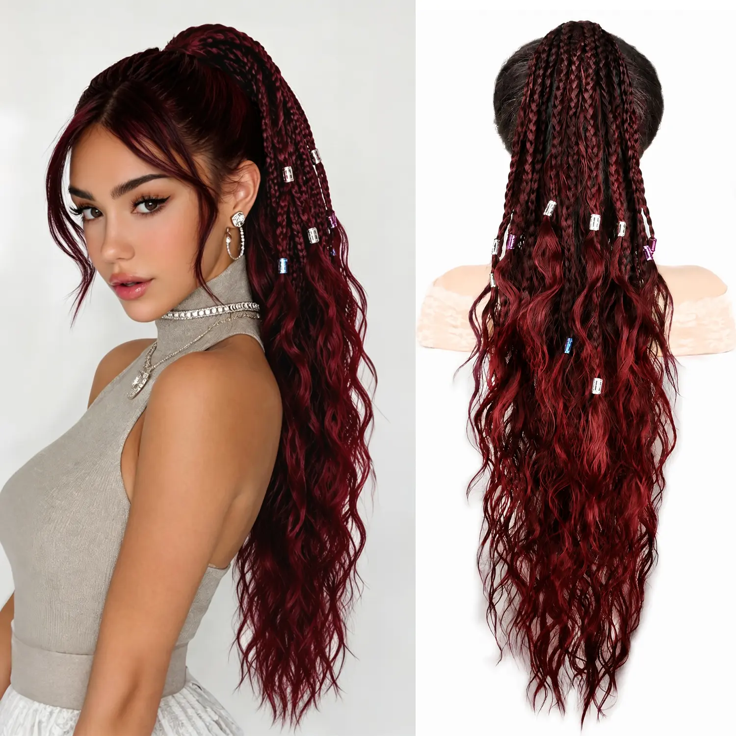 Ponytail Extension 30 Inch Curly Claw Pony Tails Hair Extensions Clip in Ponytail Hair Extensions Natural Synthetic Hairpiece for Women Everyday Wear