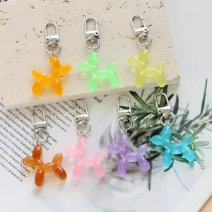 Glow-in-the-Dark Cartoon Dog Keychain Set, Bright Resin Pendant for Bags and Cars, Ideal Gift for Women, Dog Accessories