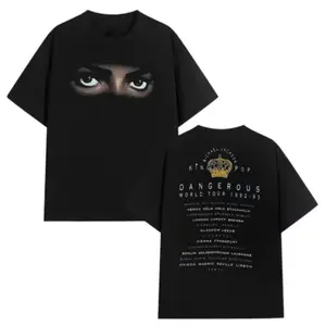 Michael Jackson Dangerous World Tour 1992-93 Unisex T-Shirt, Perfect Gift for Fans, Stylish Black Tee for Men and Women, 2 Sides